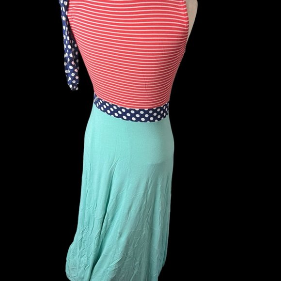 Lollipop Star Boutique Womens‎ sz L Maxi Dress High Low Pink Blue - Picture 2 of 4